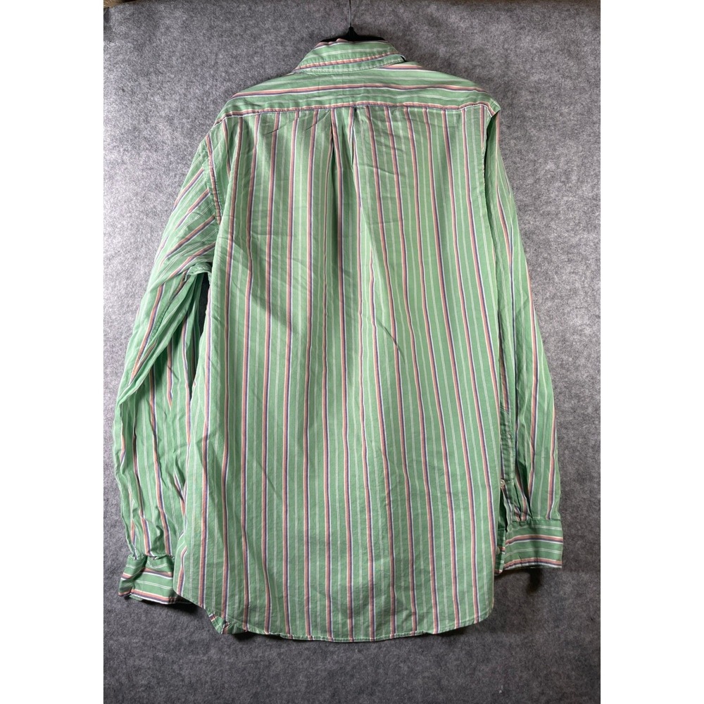 Ralph Lauren‎ Mens Green Striped Oxford Button Down Shirt Size M Long Sleeve - Picture 7 of 10